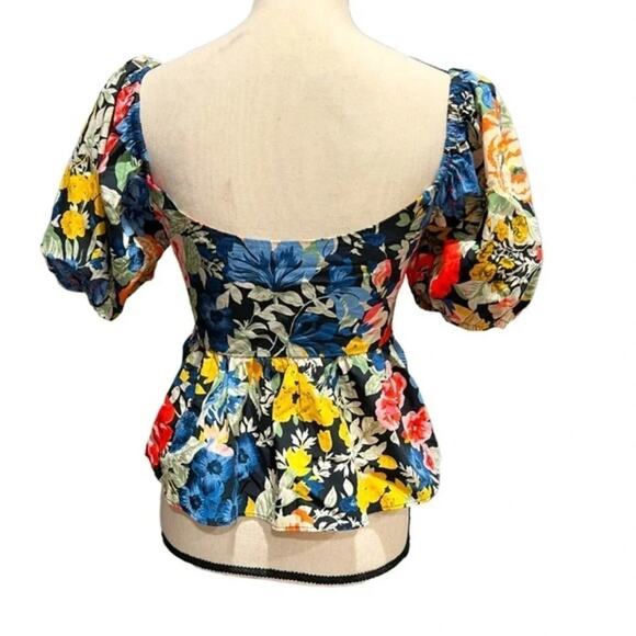 ZARA Trafaluc PRINTED DRAPED TOP FLORAL CROPPED Size S - Picture 7 of 10